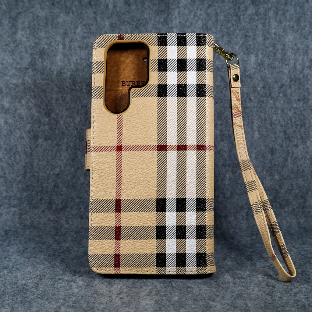 Burberry Wallet Phone Case for Samsung Galaxy S22 23 24 25 Plus Ultra