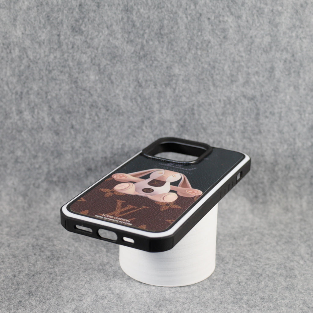 Rabbit print iPhone case showing the fashion graphic back and protective camera opening