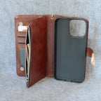 Fashion LV Wallet iPhone Case Zip Kickstand Function
