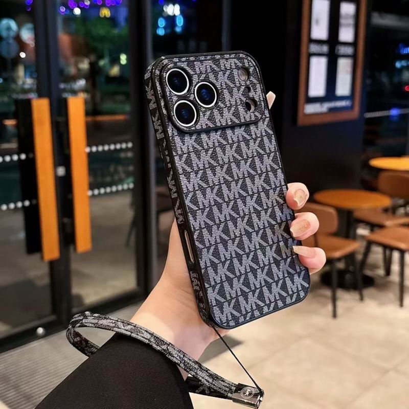 MK iPhone case with hand strap showing the rear cover and comfortable grip feature