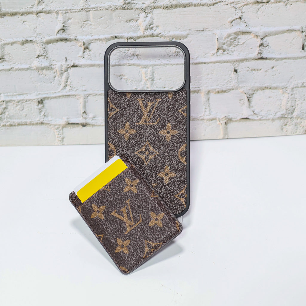 LV MagSafe Phone Case with Magnet Card Holder