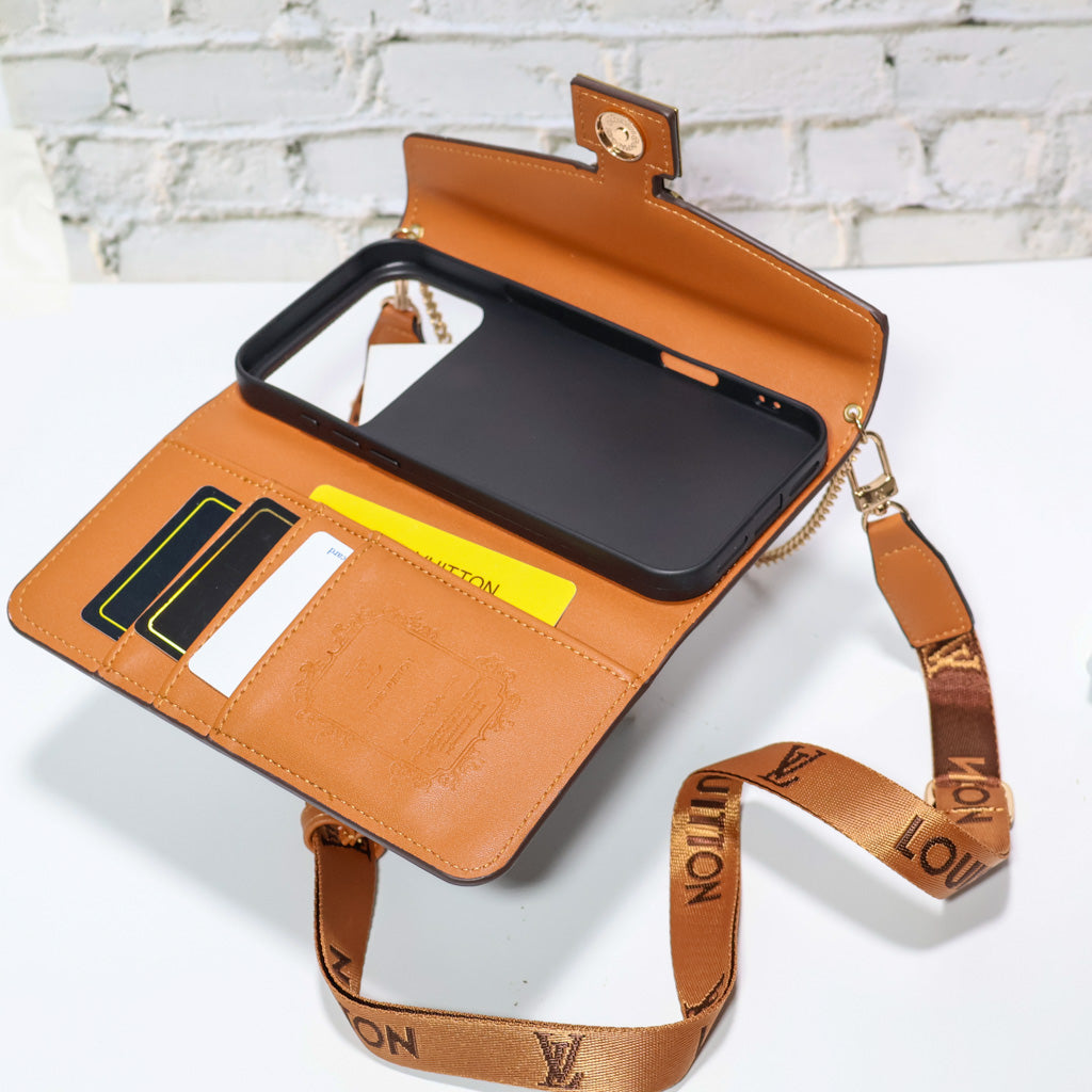Brown Monogram Trifold LV iPhone Wallet