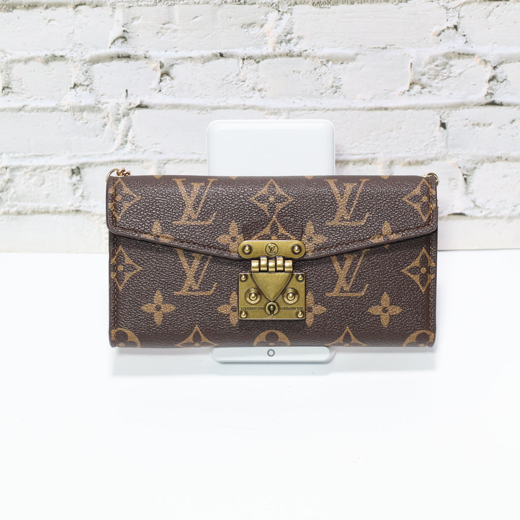Brown Monogram Trifold LV iPhone Wallet