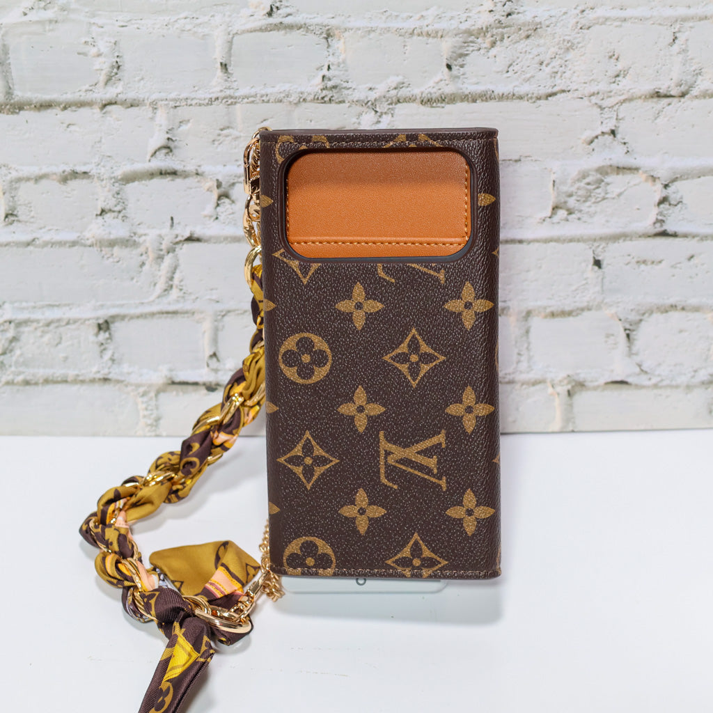 Brown Monogram Trifold LV iPhone Wallet