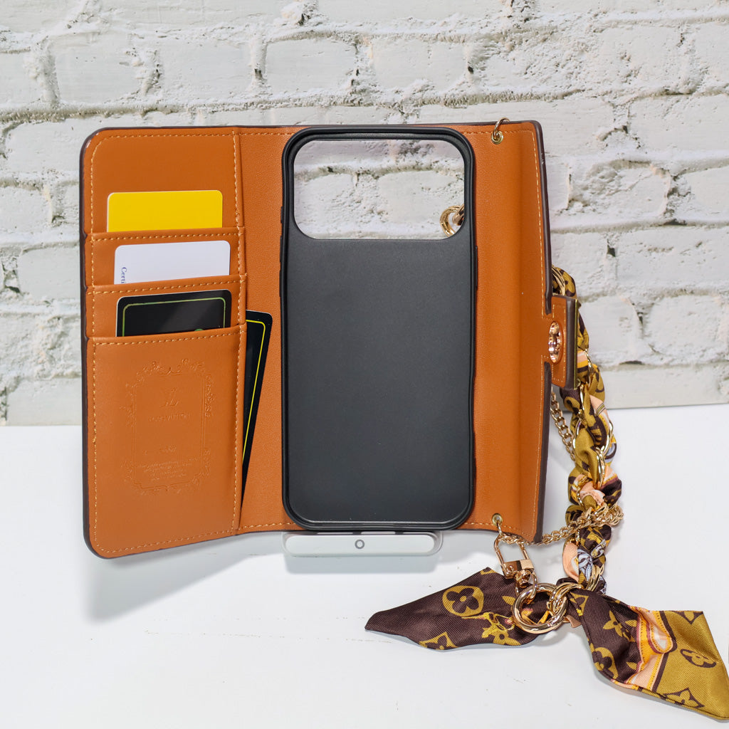 Brown Monogram Trifold LV iPhone Wallet
