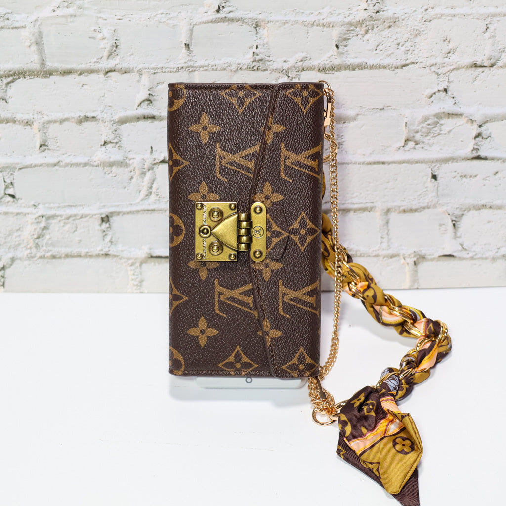 Brown Monogram Trifold LV iPhone Wallet