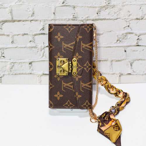 Brown Monogram Trifold LV iPhone Wallet