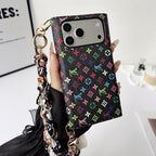 LV style crossbody phone case showing the wallet back, strap hardware and protective fit