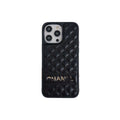 Vintage leather CC iPhone case black