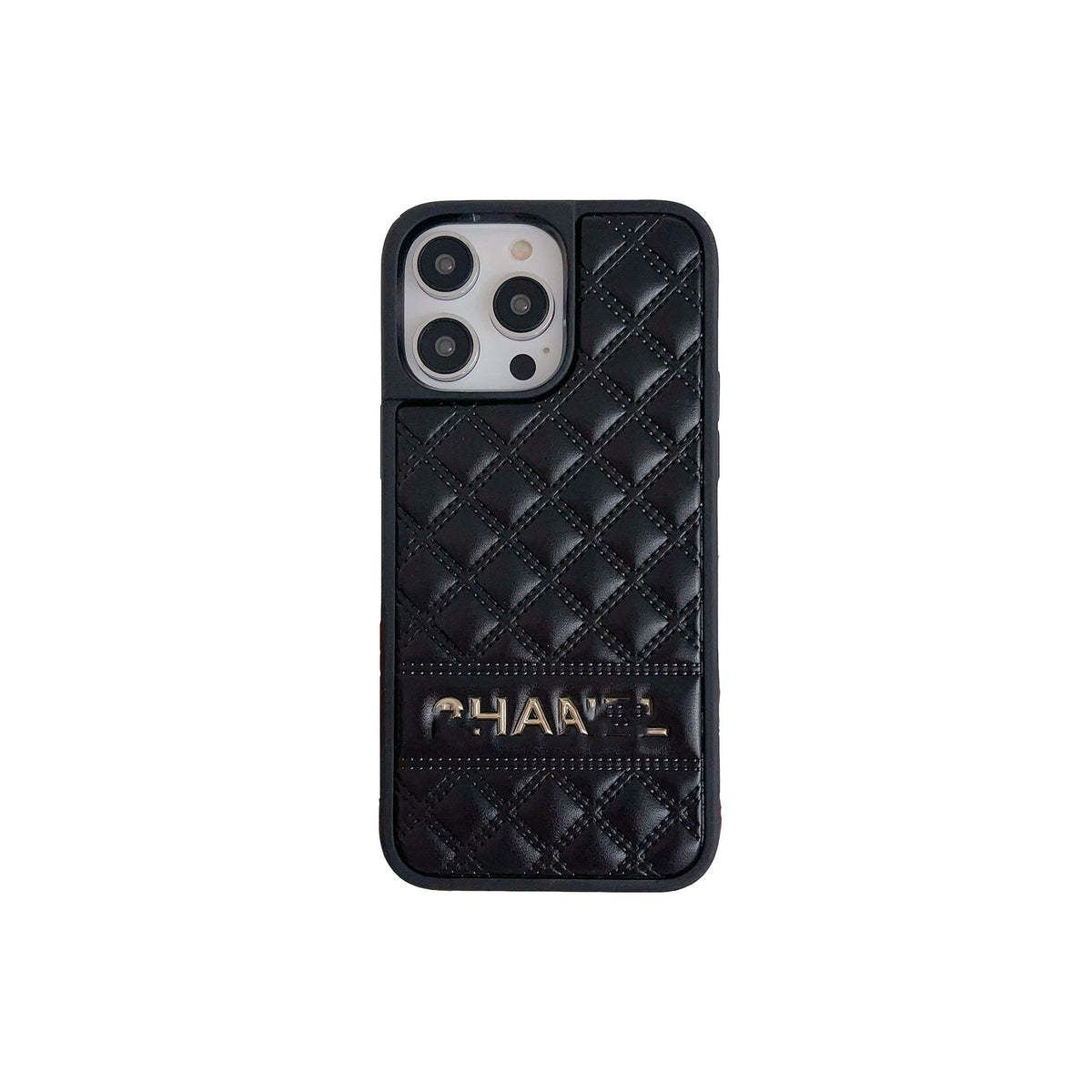 Vintage leather CC iPhone case black