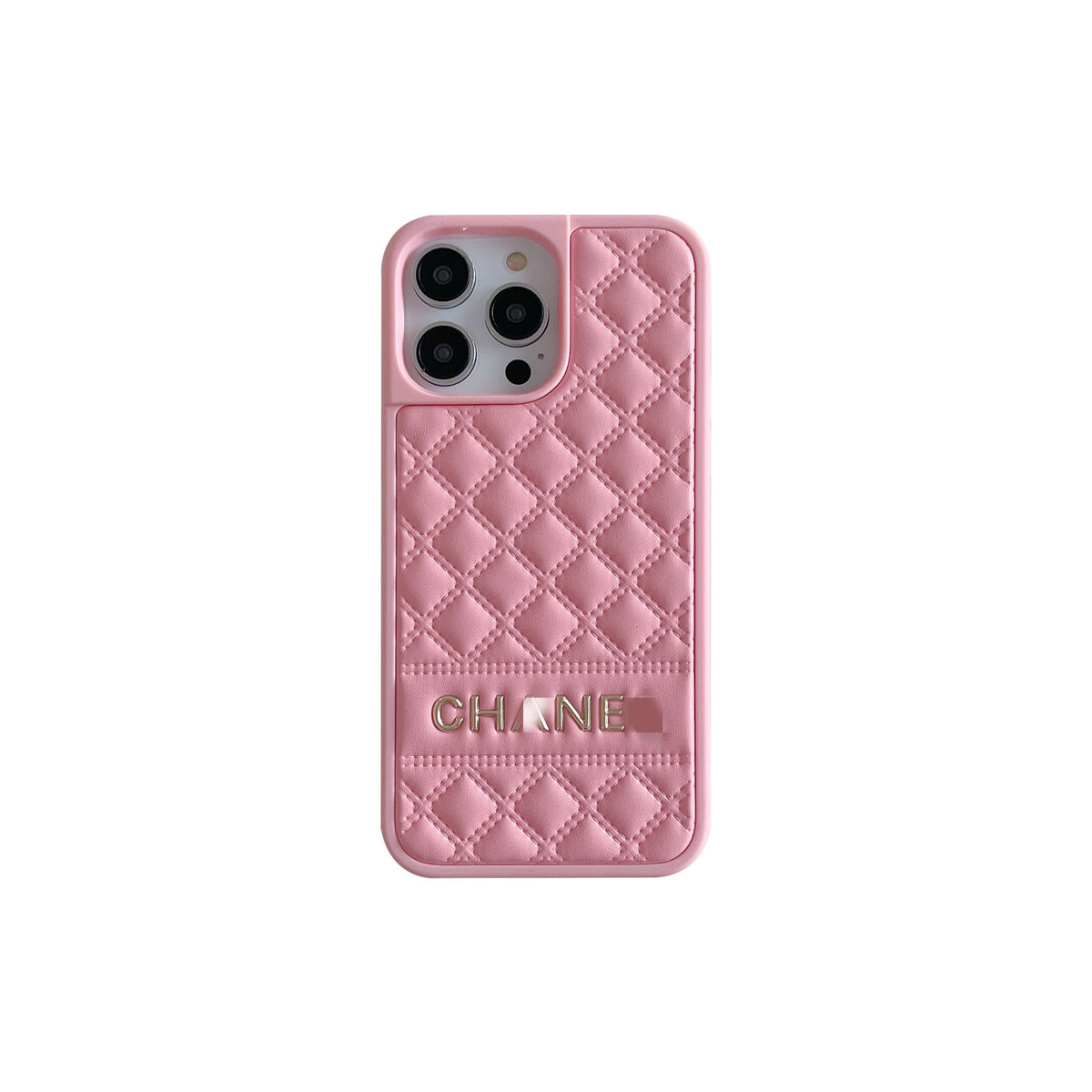 Vintage leather CC iPhone case pink