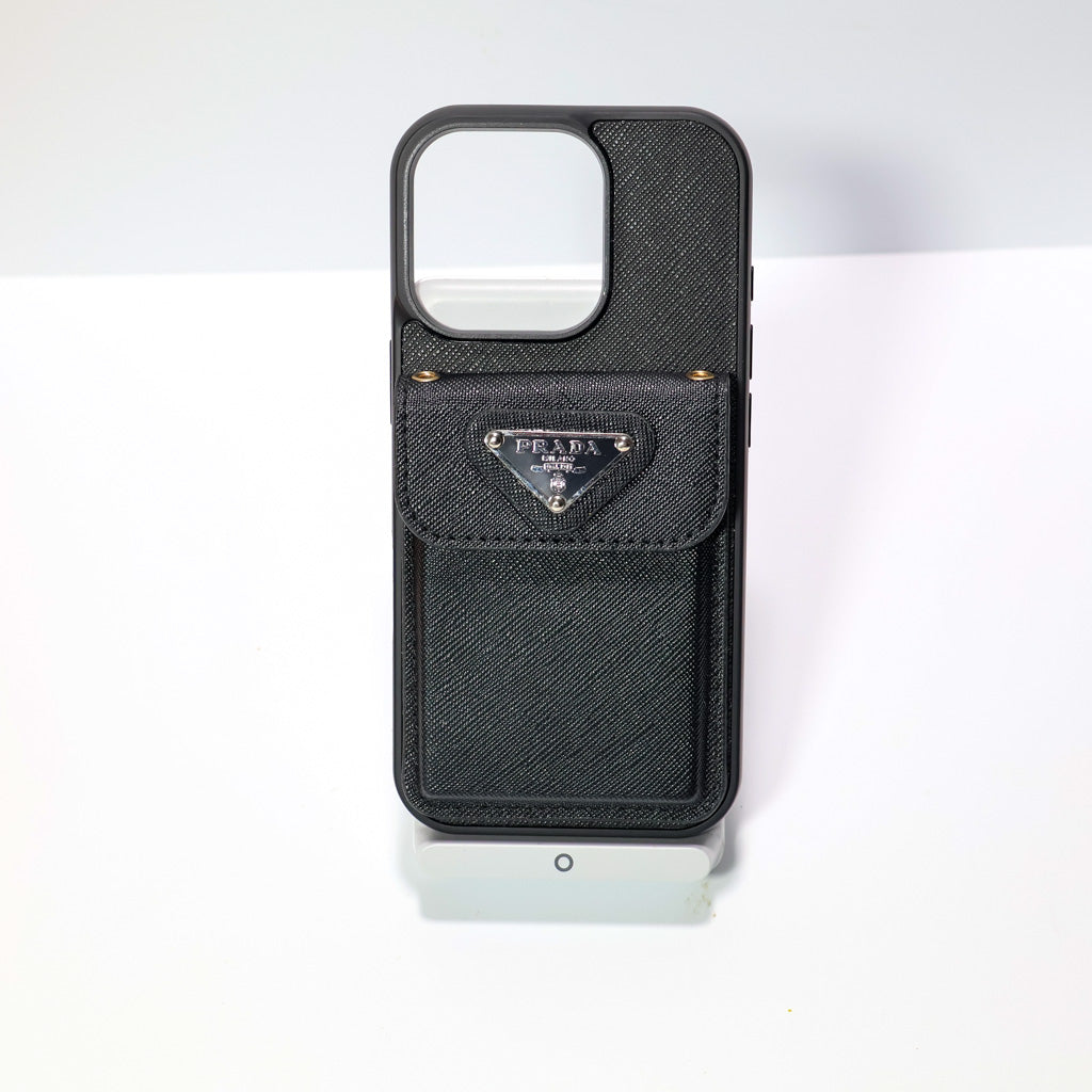 Prada Card Holder Phone Case for 12-16 Pro Max Plus