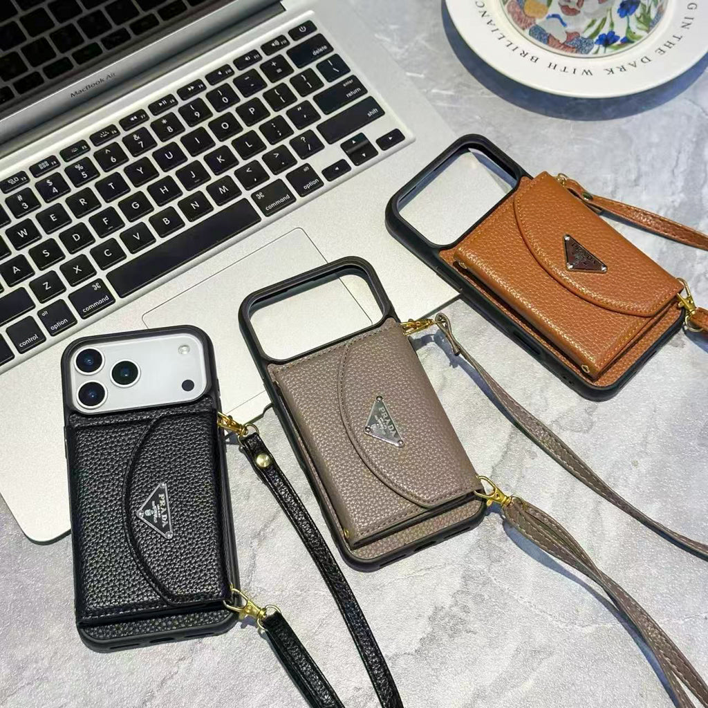 PR Crossbody Wallet Phone Case for iPhone 12-17 / Pro / Pro Max / Plus / Air