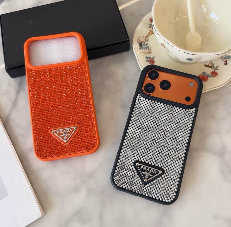 Rhinestone Prada Phone Case for iPhone 13-17 / Pro / Pro Max