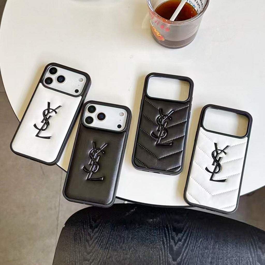 Sl iPhone Case Plain Leather for iPhone 13-17 / Pro / Pro Max