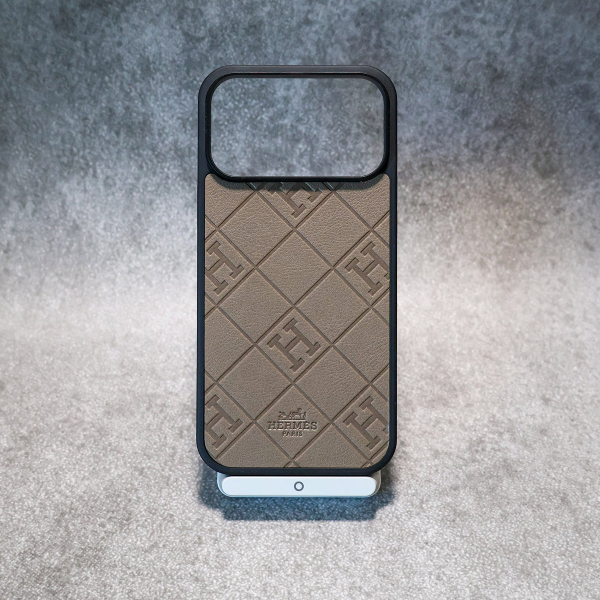 Stamped Leather H iPhone Case