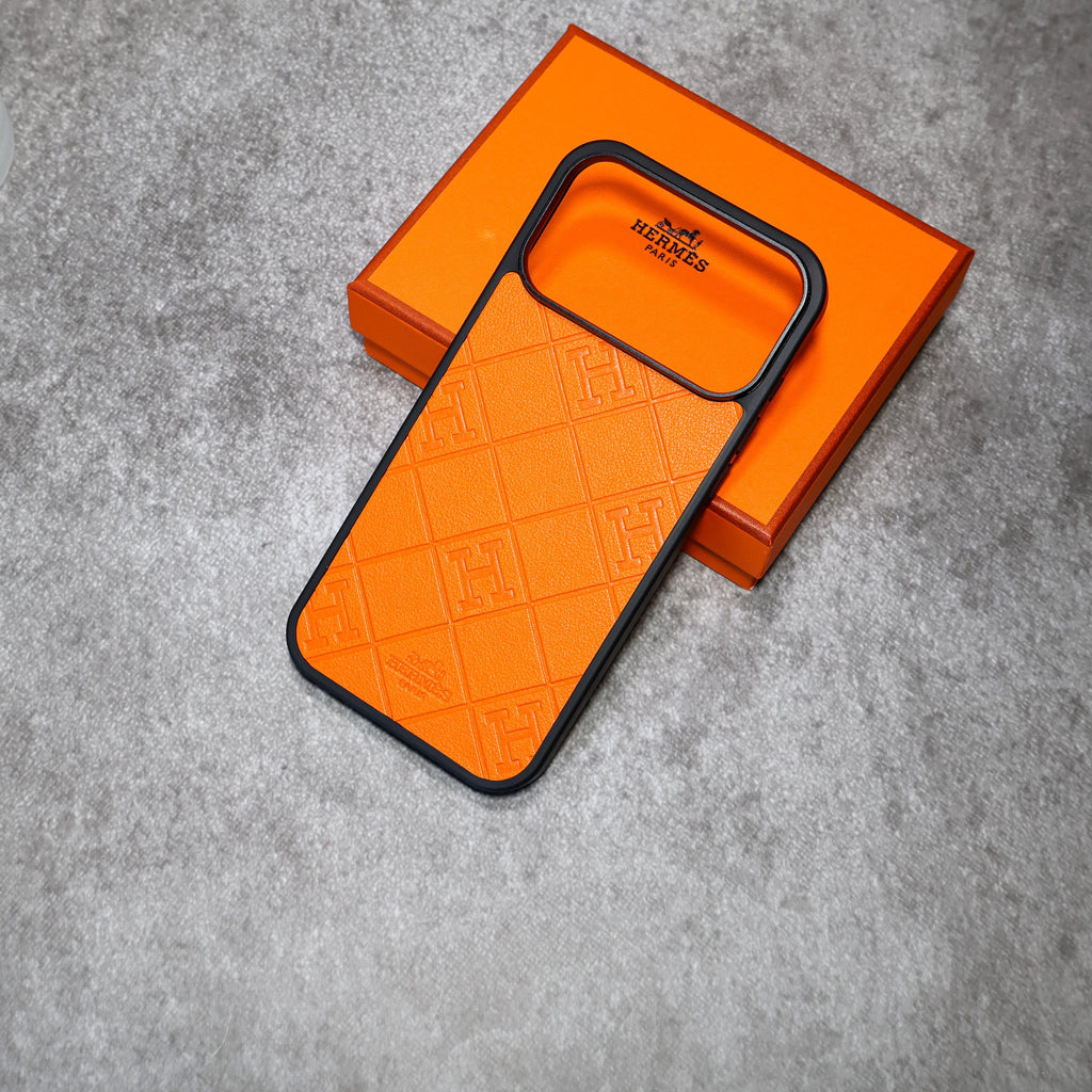 Stamped Leather H iPhone Case