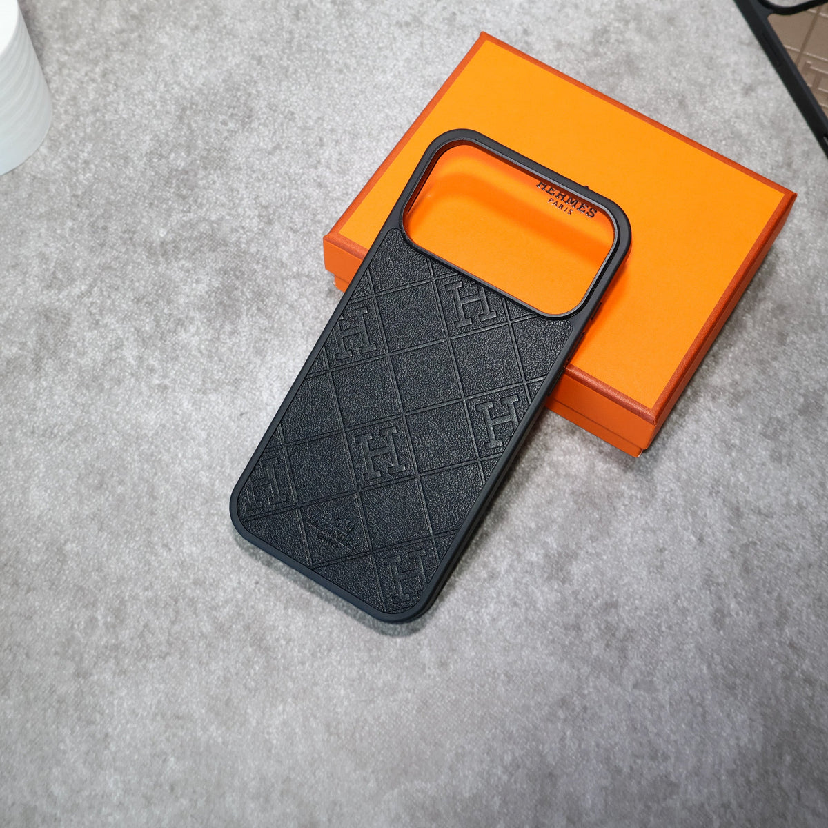 Stamped Leather H iPhone Case