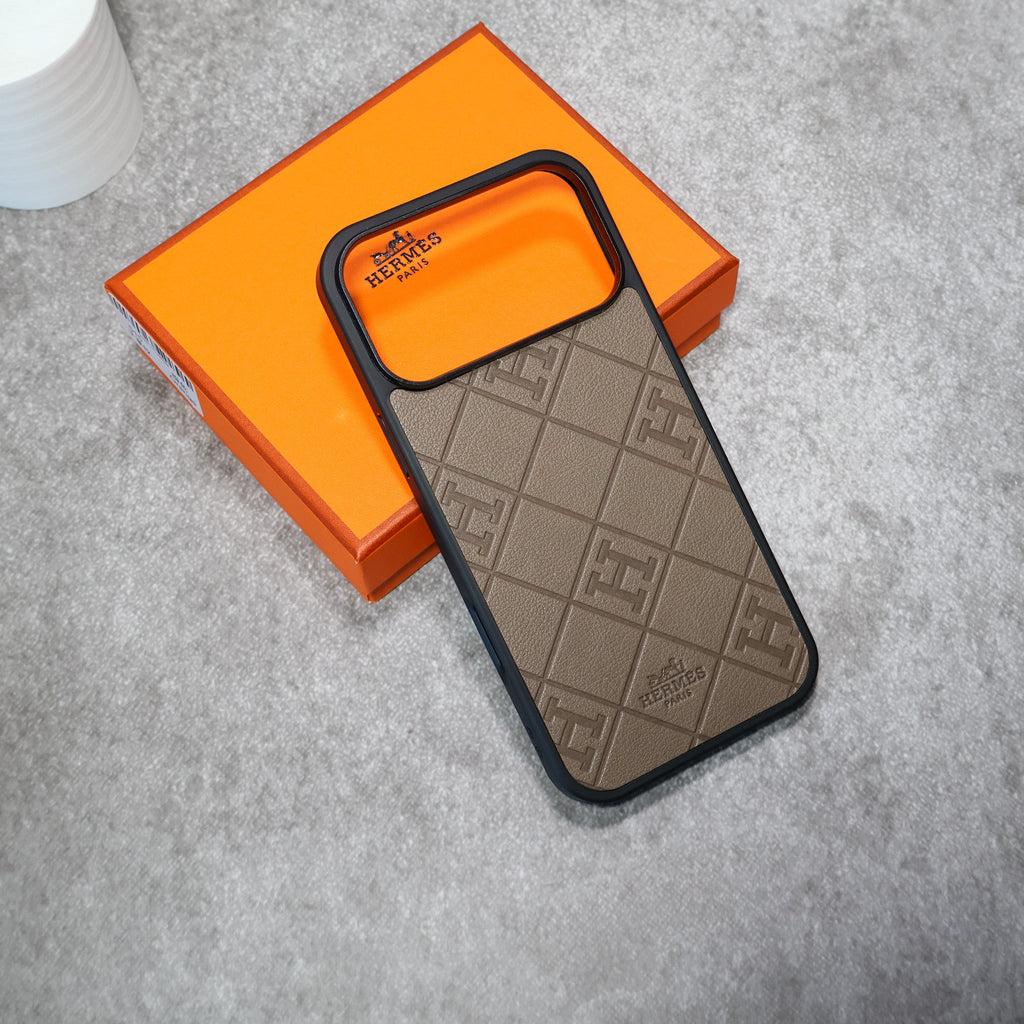 Stamped Leather H iPhone Case
