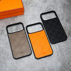 Stamped Leather H iPhone Case for iPhone 17 Series