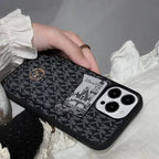MK iPhone case with card slot showing the fitted edge profile and back cover