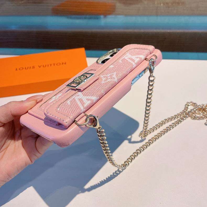 Pink soft canvas crossbody iPhone case showing the fitted camera opening and protective edges