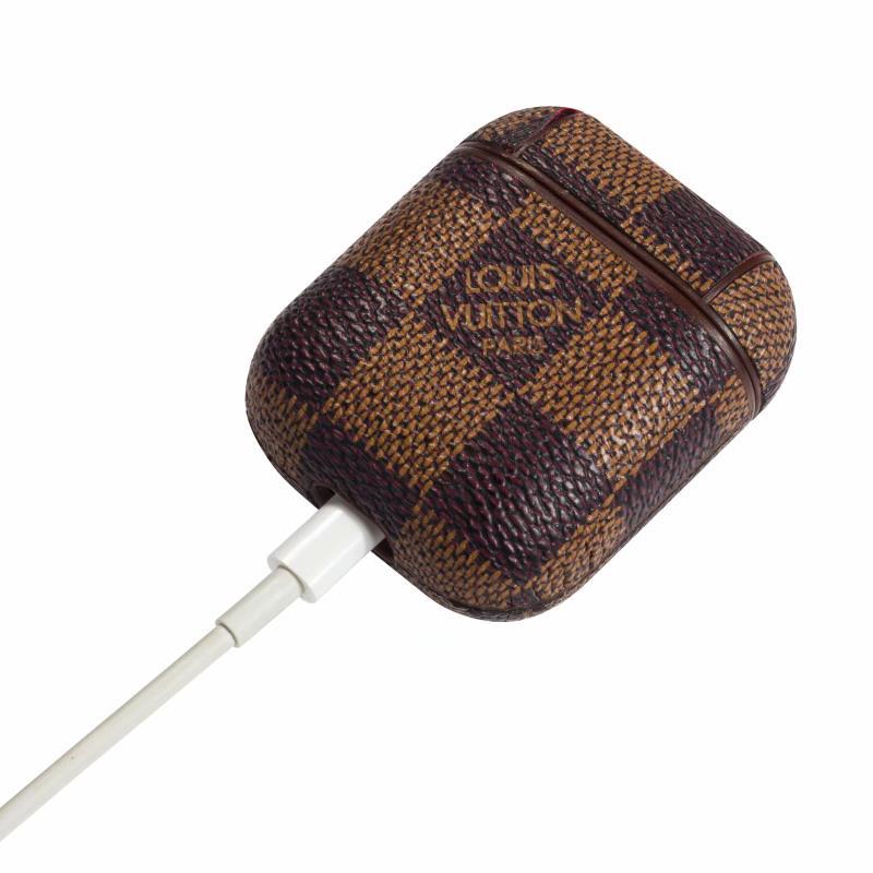 Brown Checkered Designer AirPods Case