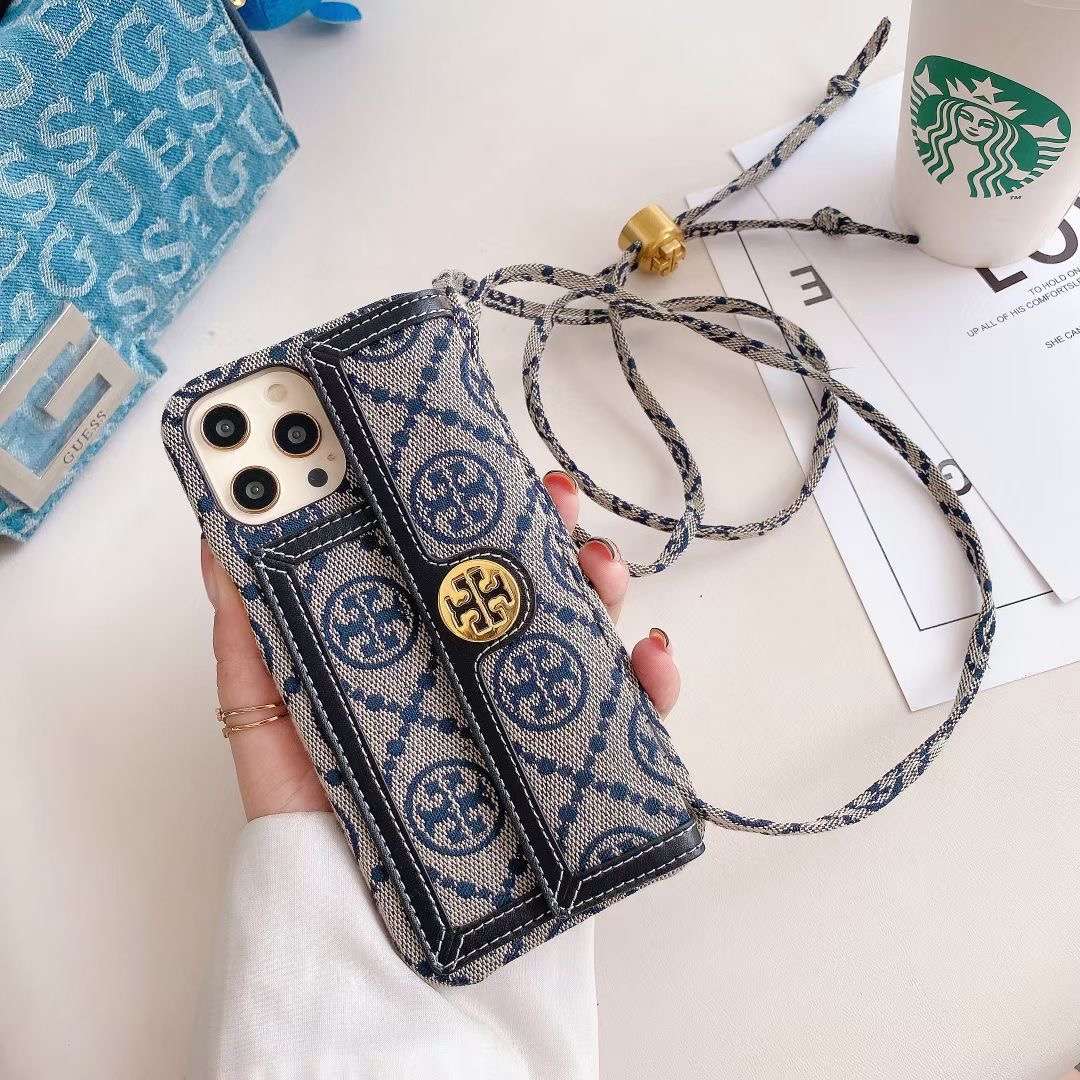 Crossbody Blue Textured Leather Case Cover