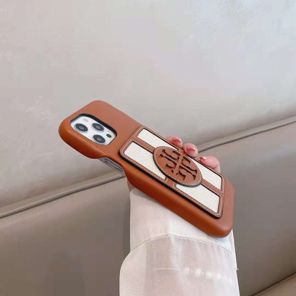 Stamped Leather TB iPhone Case