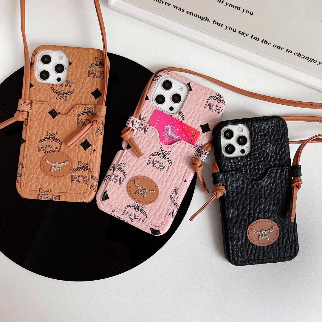 Mcm iPhone Case Crossbody Style for iPhone 11 12 13 Pro Max