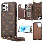 LV monogram leather iPhone case showing the camera protection and leather rear cover