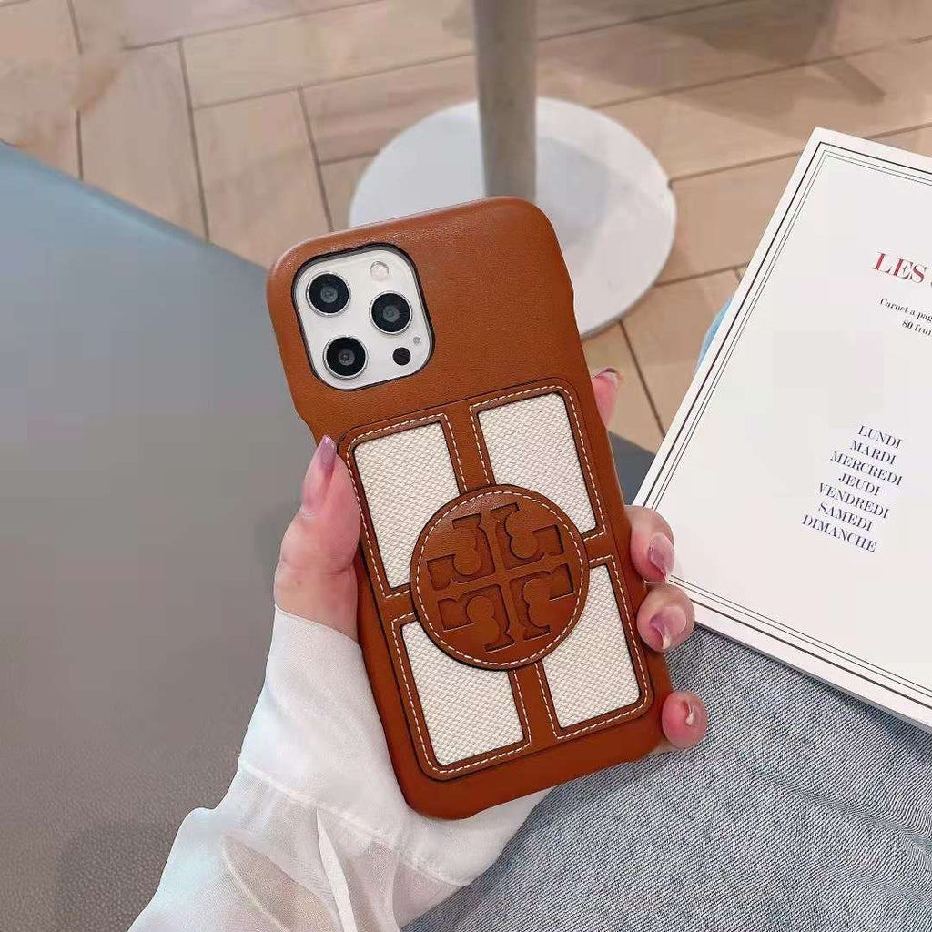 Stamped Leather TB iPhone Case