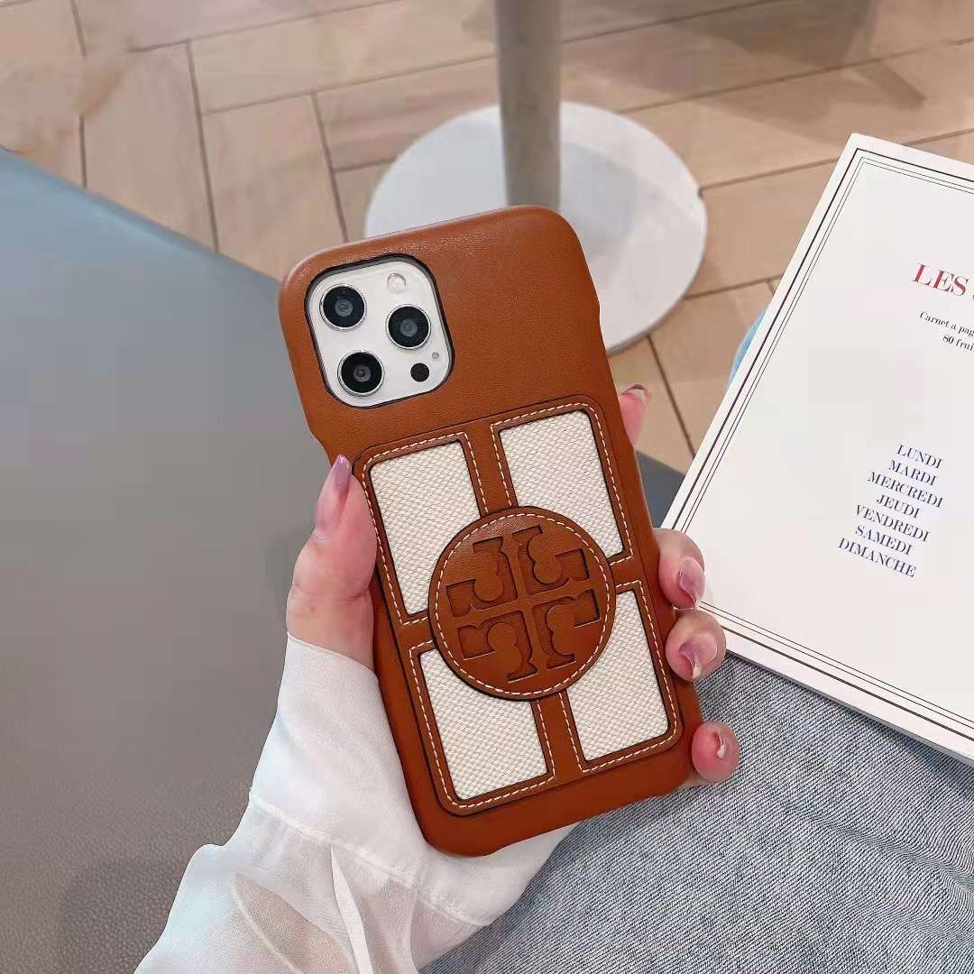 Stamped Leather TB iPhone Case