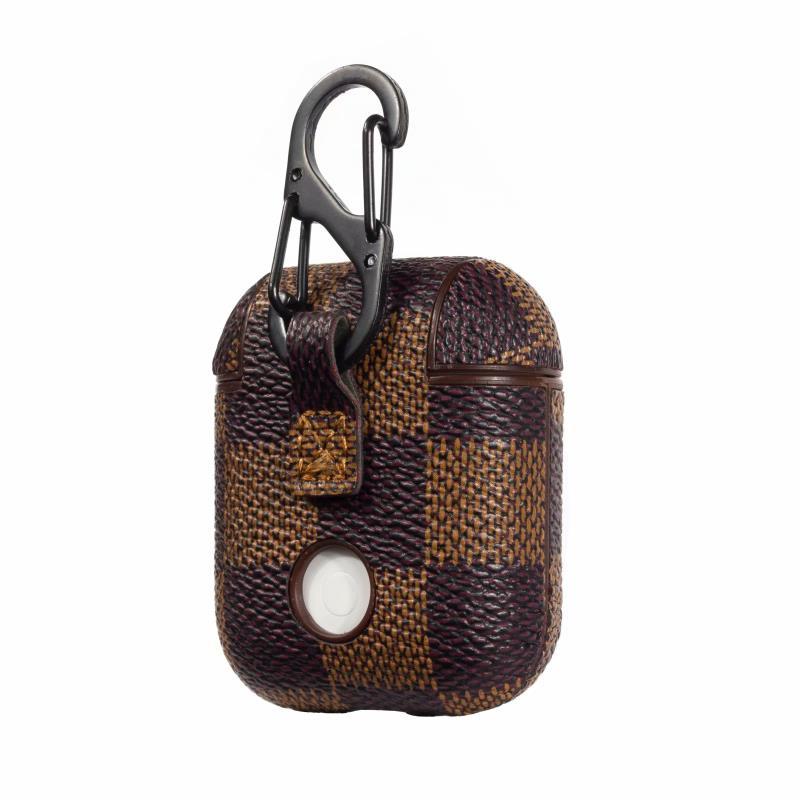 Brown Checkered Designer AirPods Case