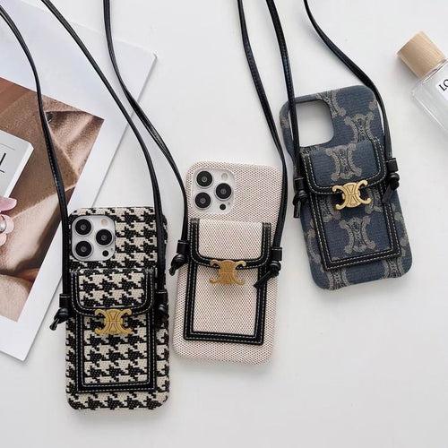 Celine iPhone Case Crossbody Cover for iPhone 11 12 13 Pro Max