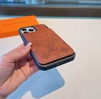 Plain brown iPhone case showing the leather edge finish and slim protective profile