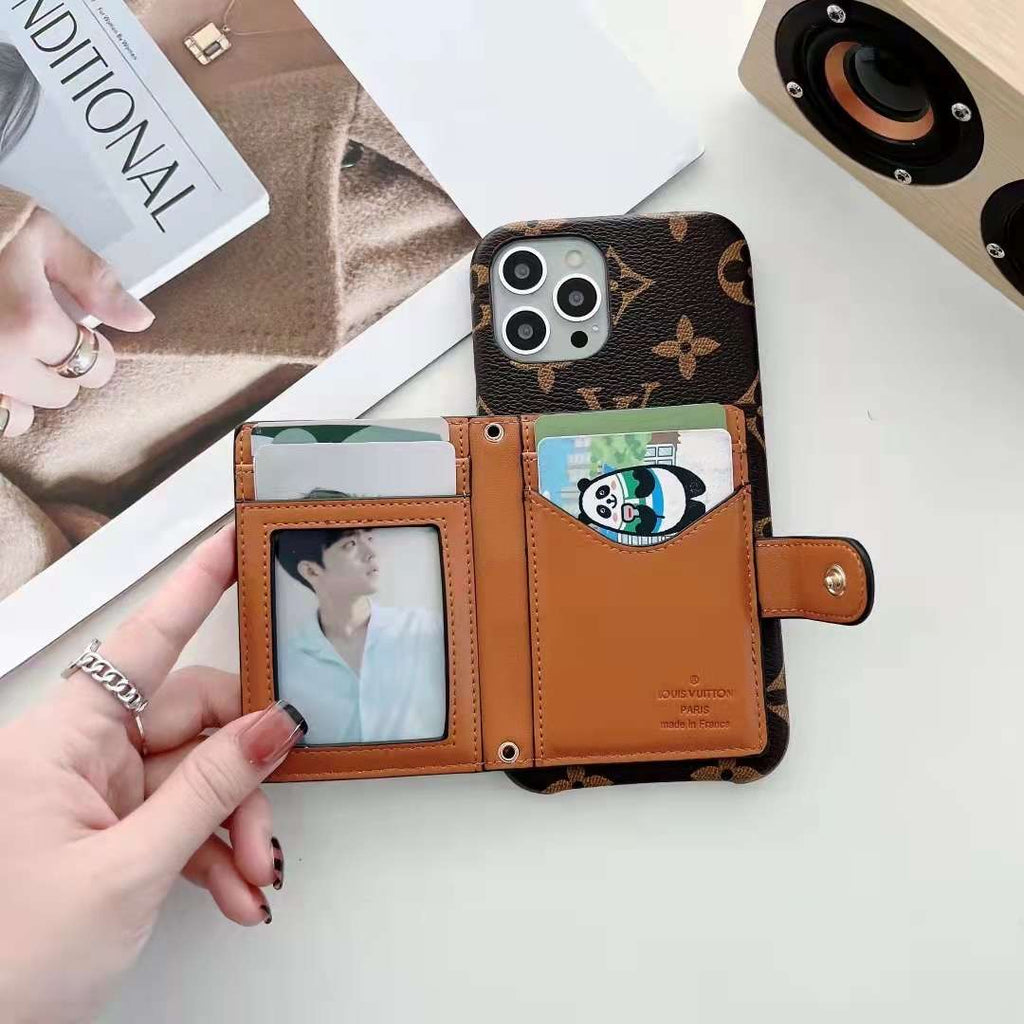 Crossbody Strap Wallet Back Cover Leather Case