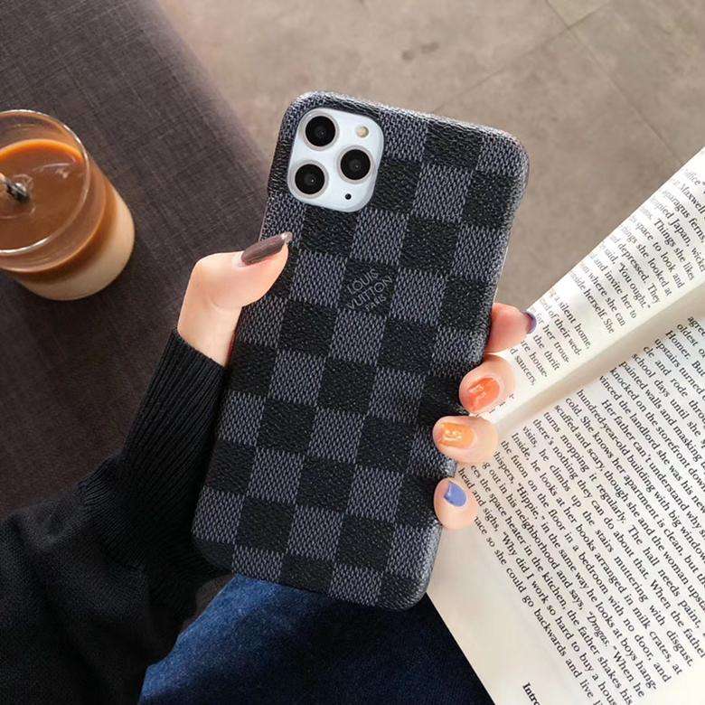 Leather iPhone case for X through 16 series showing the case fit and patterned exterior