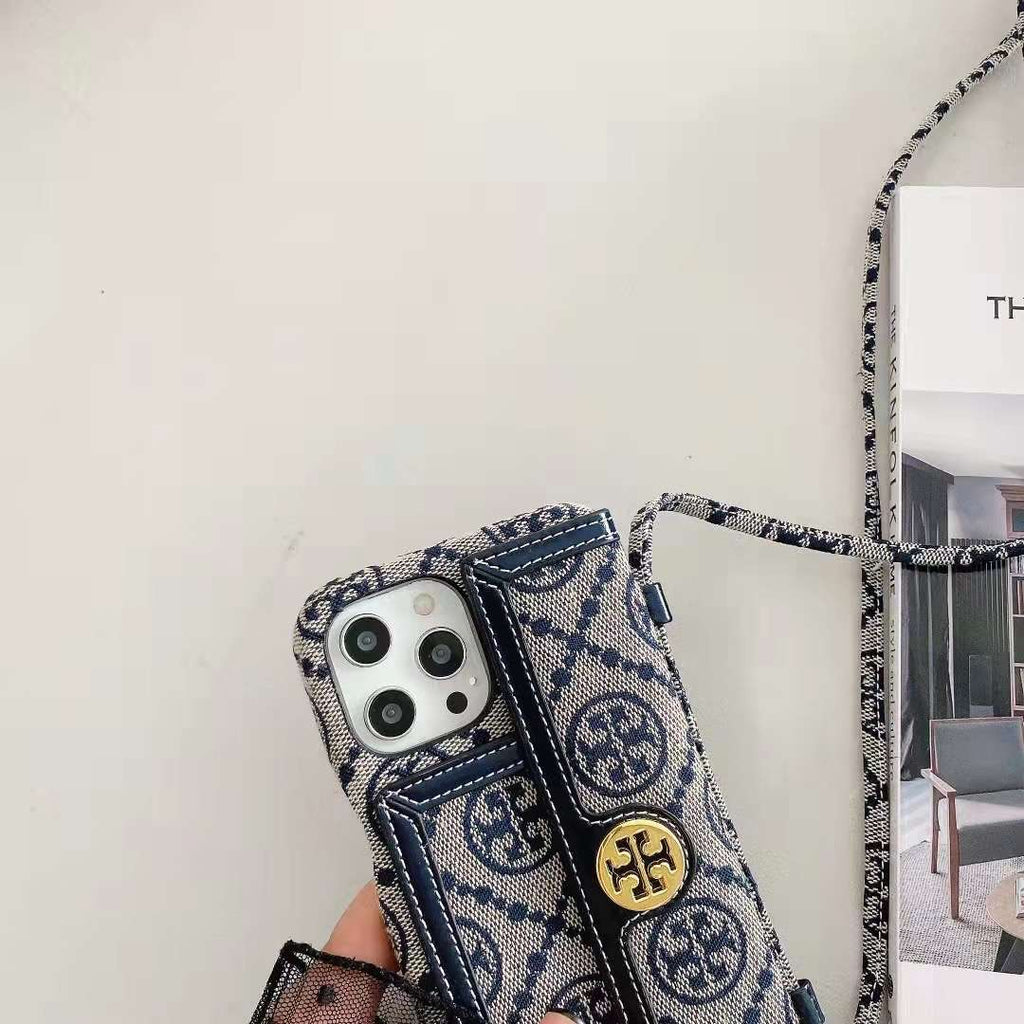 Crossbody Blue Textured Leather Case Cover