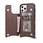 Checkered leather crossbody iPhone case showing the complete patterned back and shoulder strap