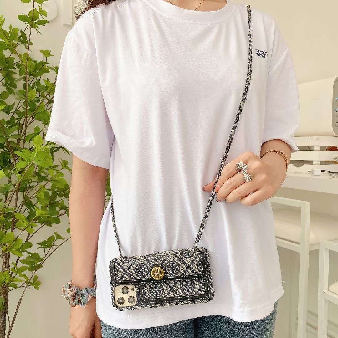 Crossbody Blue Textured Leather Case Cover