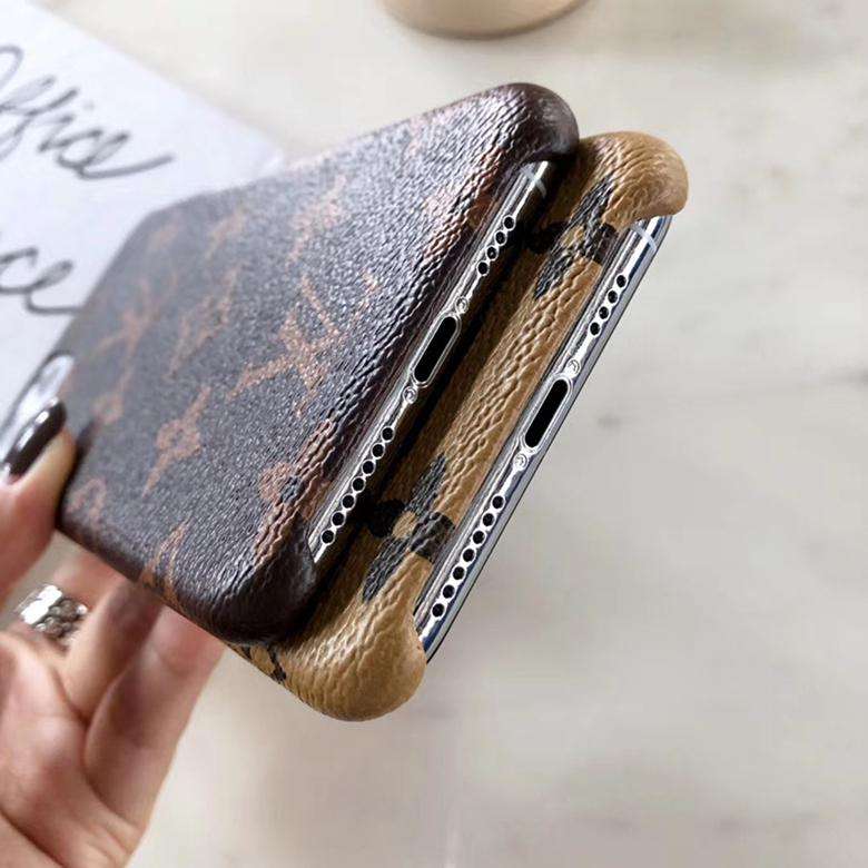 Classic style leather iPhone case showing the side profile and edge protection