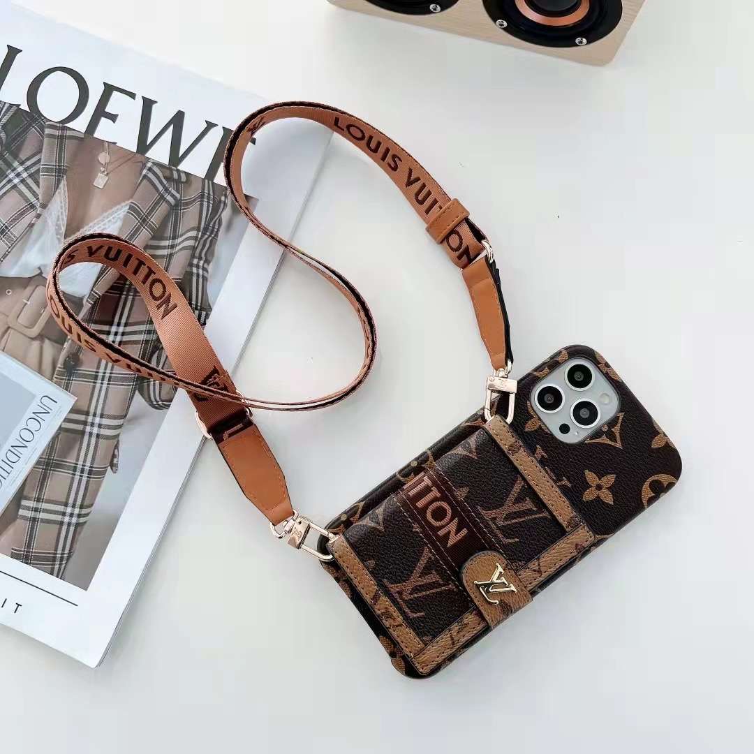 Crossbody Strap Wallet Back Cover Leather Case