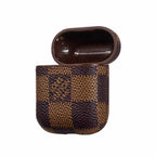Brown Checkered Designer AirPods Case