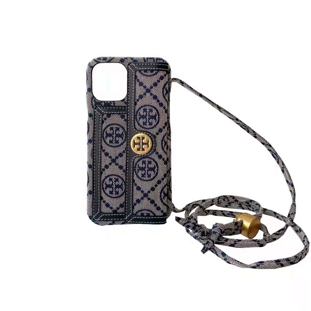Crossbody Blue Textured Leather Case Cover