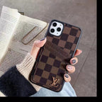 Dual card slot leather iPhone case showing the back cover, camera cutout and card holder