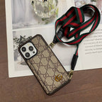 iPhone 16 LV Case 15 14 13 12 Pro Max Plus Crossbody Wallet