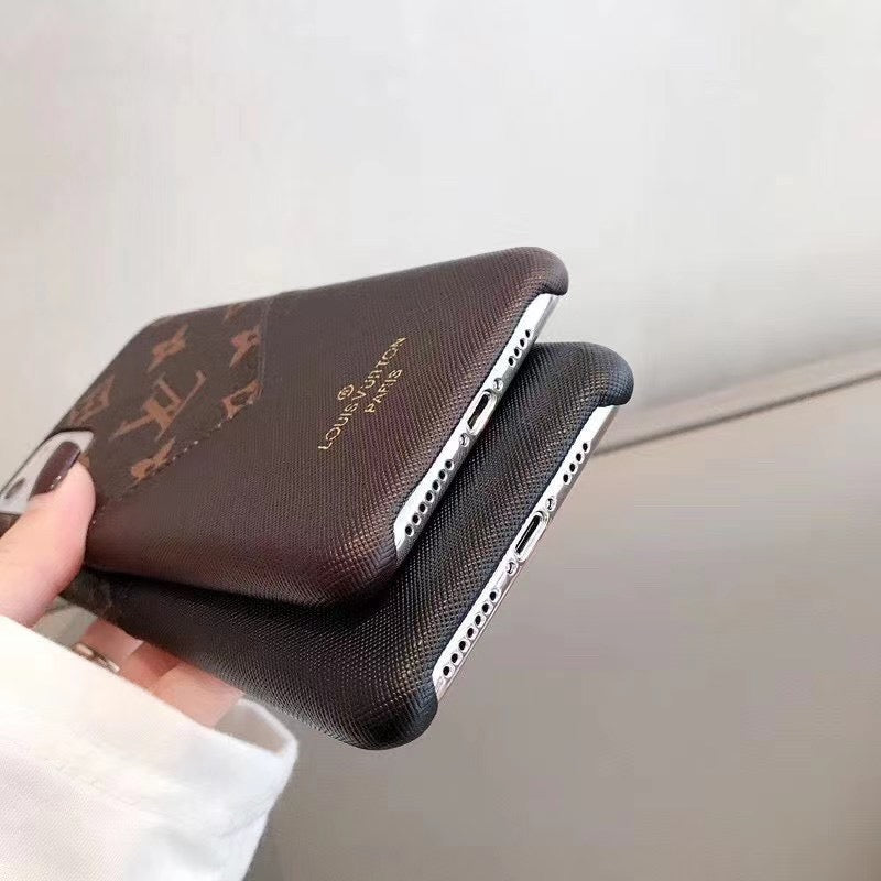 Louis Vuitton iPhone leather case showing clear access to the charging port and lower edge