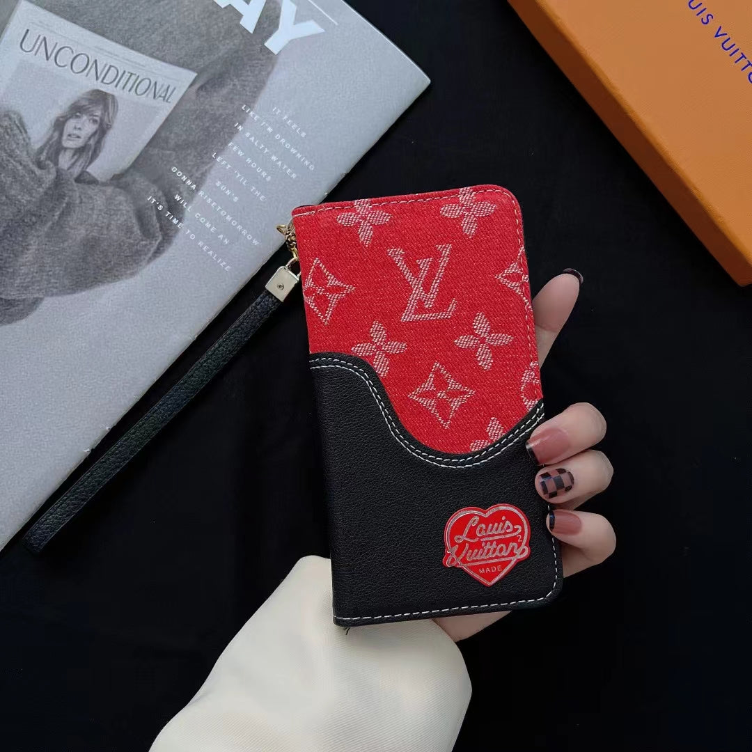 LV Wallet Case iPhone 16 Pro Max Plus 11 12 13 14 15 Series