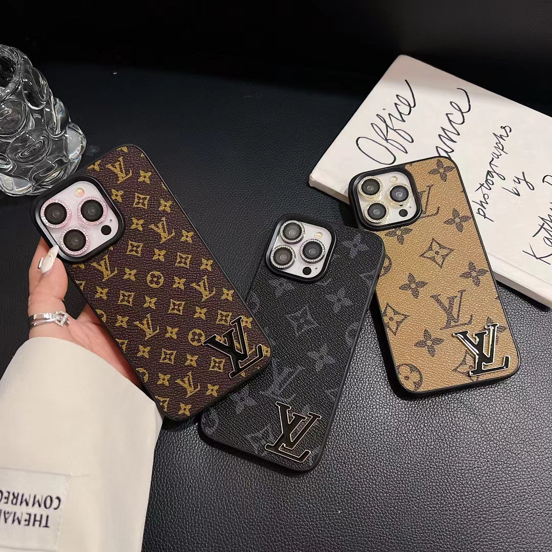 Lv Monogram Luxury Case Iphone 12 13 14 15 16 Pro Max
